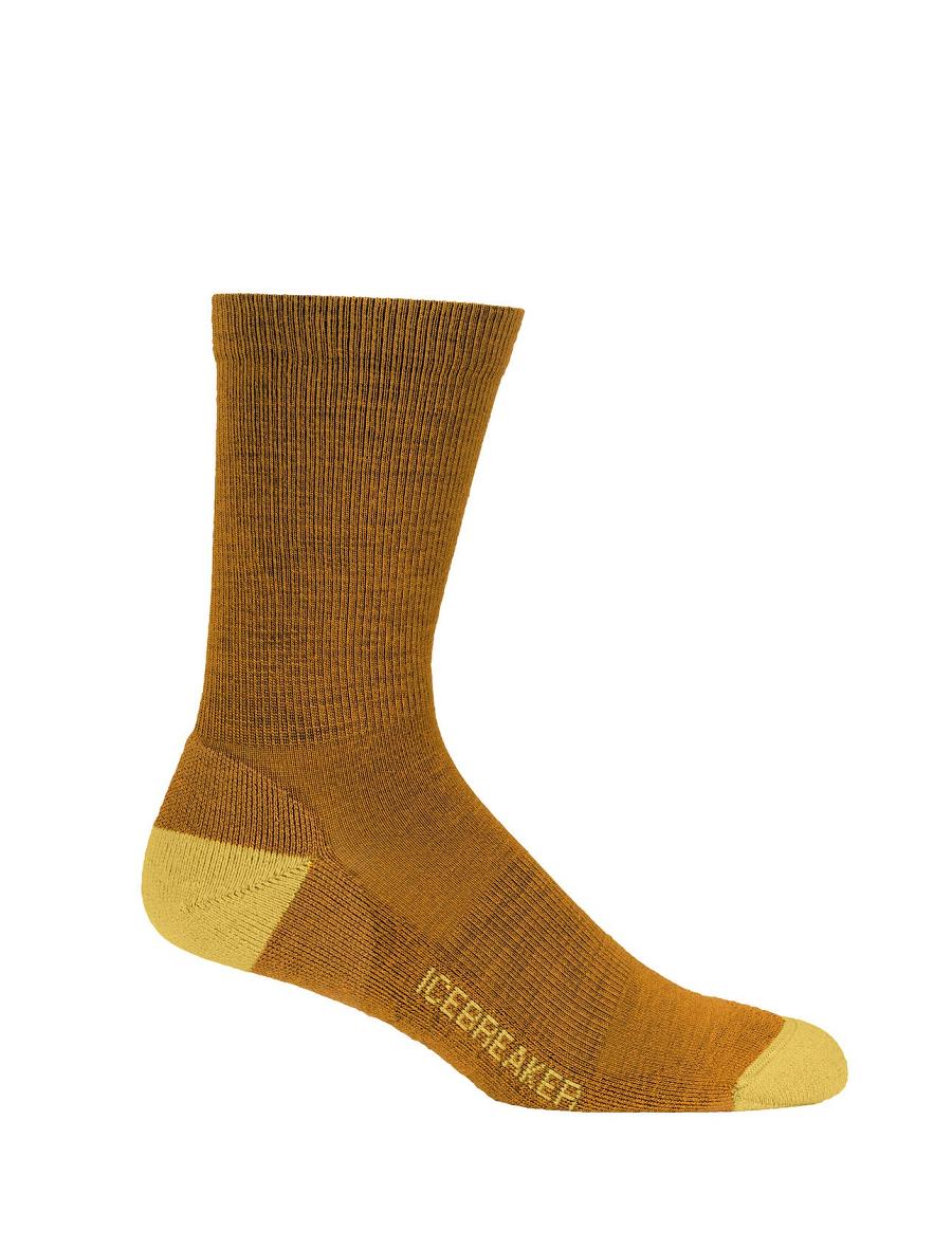 Men's Icebreaker Merino Lifestyle Light Crew Socks Clove / Silent Gold | CA 1900NWYB